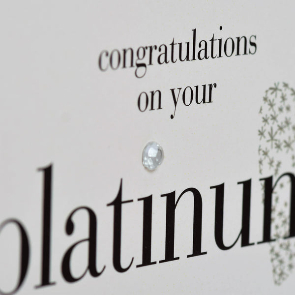 Wedding Card, Platinum Heart, Congratulations on your Platinum Anniversary