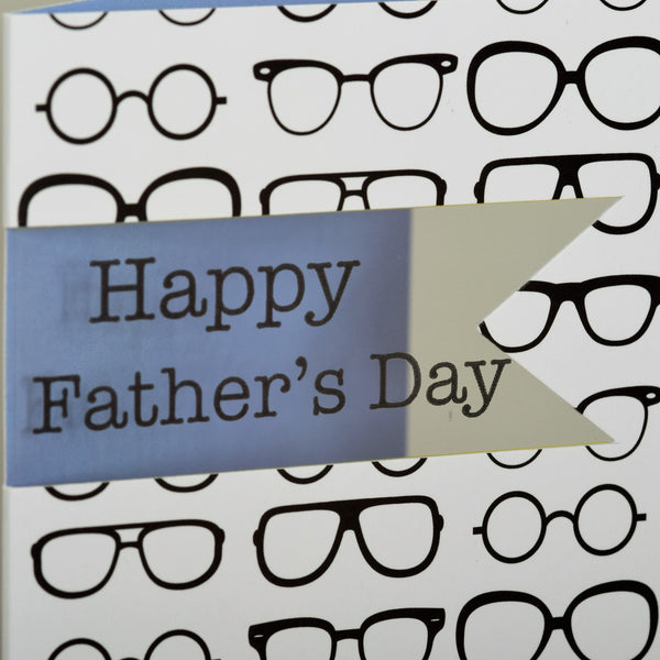 Father's Day Card, Glasses, Happy Father's Day, See through acetate window