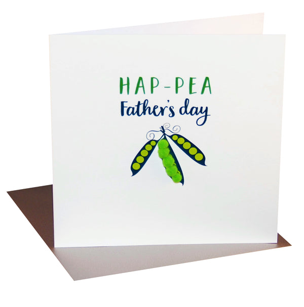 Father's Day Card, Pea Pods Hap-pea Father's Day, colourful pompom embellished