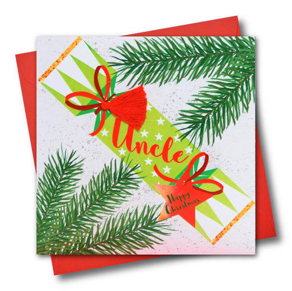 Christmas Card, Cracker, Uncle, Happy Christmas, Tassel Embellished