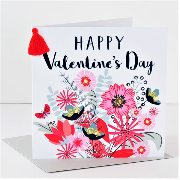 Valentine's Day Card, Heart of Hearts, Embellished with a colourful tassel