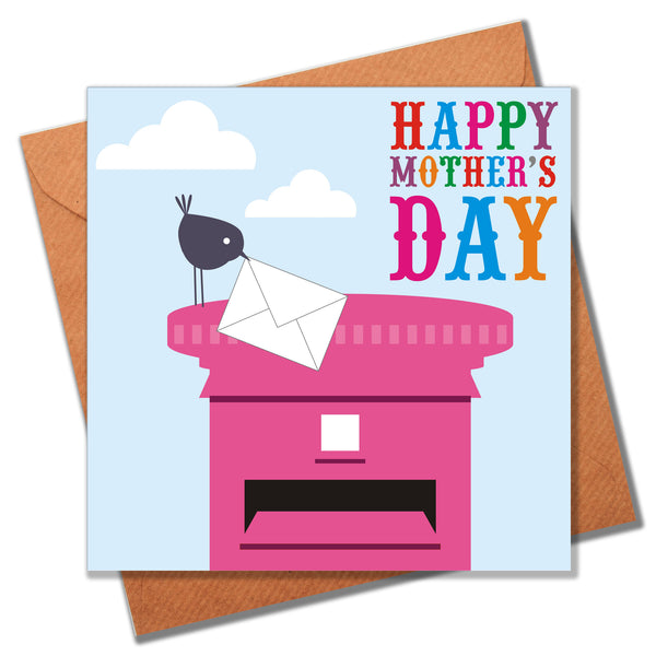 Mother's Day Card, Bird delivering a letter, Happy Mother's Day