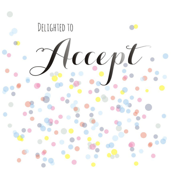 Wedding Card, Dots, Delighted to Accept