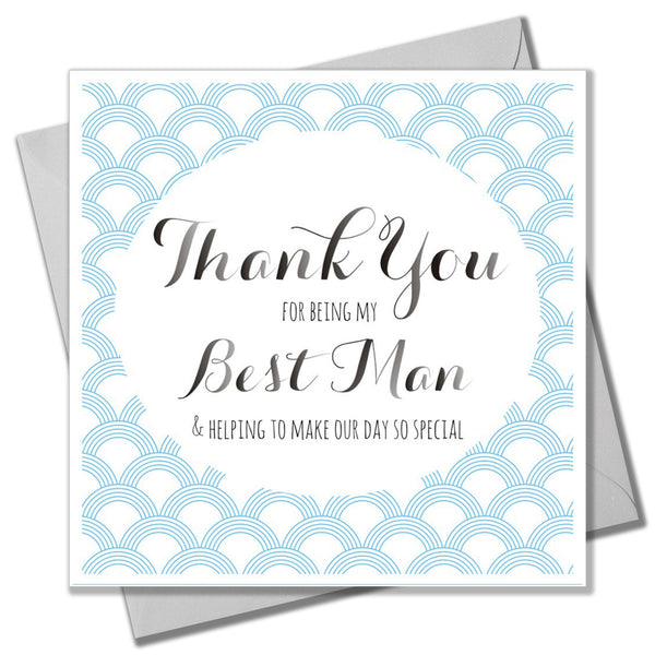 Wedding Card, Blue Circles, Thank you for being my Best Man