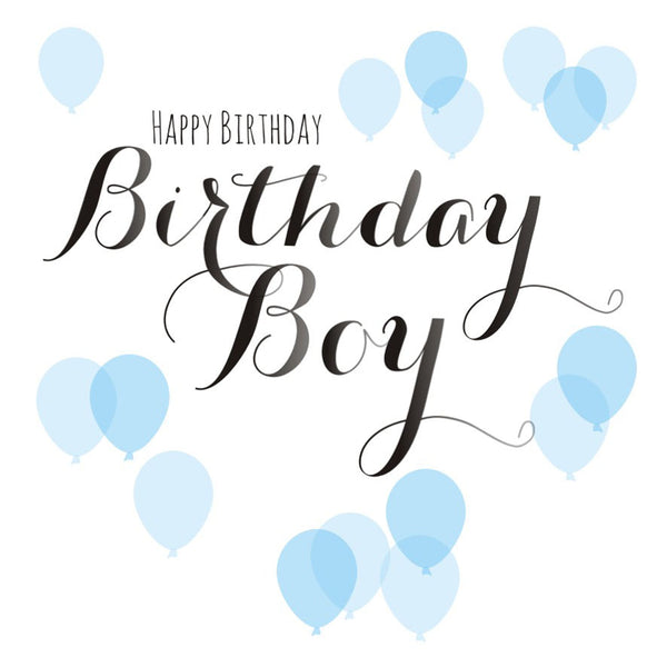 Birthday Card, Blue Balloons, Happy Birthday Birthday Boy