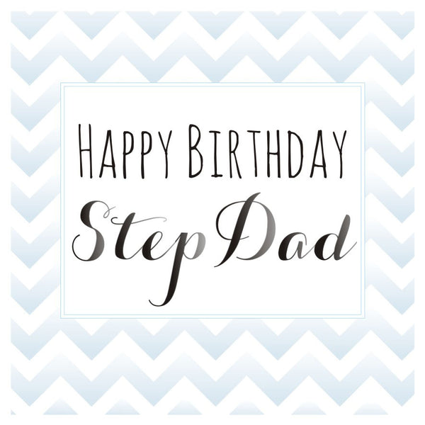 Birthday Card, Blue Stripes, Happy Birthday Step Dad