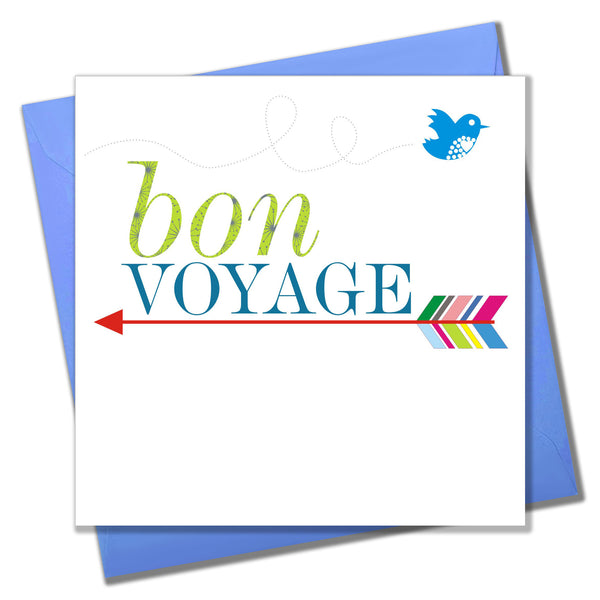 Good Luck Leaving Card, Arrow and Bird, Bon Voyage