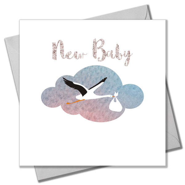 Baby Card, Stork, New Baby