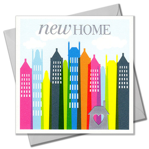 New Home Card, City, New Home, Embossed and Foiled text