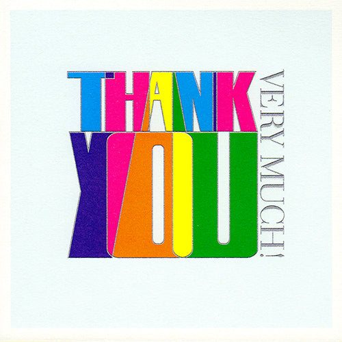 Thank You Card, Bold, Thank You Very Much, Embossed and Foiled text