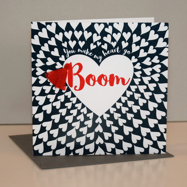 Valentine's Day Card, Heart of Hearts, BOOM, Embellished with a tassel