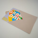 Birthday Card, Grandad, Favourite Grandchild, Retro, with gold foil