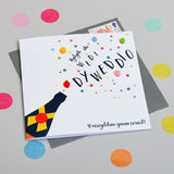 Welsh Engagement Wedding Card, Pop, Fizz, Best News Ever, Pompom Embellished