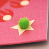 Birthday Card, Age 18 - Pink Circle, Happy 18th Birthday, Embellished with pompoms