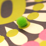 Birthday Card, Age 50 - Chequers, Happy 50th Birthday, Embellished with pompoms