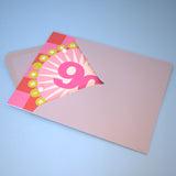 Birthday Card, Age 90 - Starburst, Happy 90th Birthday, Embellished with pompoms