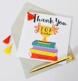 Thank You Teacher Card, Trophy, Embellished with a colourful tassel