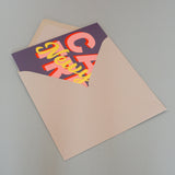 Welsh New Home Card, Cartref Newydd, Pink on Plum, with gold foil