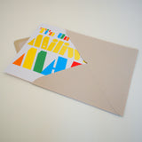 Welsh Son Birthday Card, Mab, Colourful Block letters, gold foil