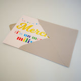 Welsh Daughter Birthday Card, Merch, Colourful letters, gold foil