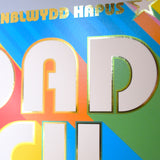 Welsh Grandad Birthday Card, Dadcu, Retro, with gold foil