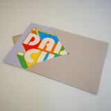 Welsh Grandad Birthday Card, Dadcu, Retro, with gold foil