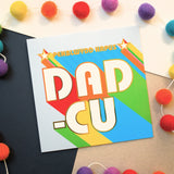 Welsh Grandad Birthday Card, Dadcu, Retro, with gold foil