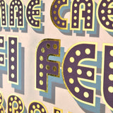 Welsh Brother/Sister Card, Brawd/Chwaer, Dotty letters with gold foil