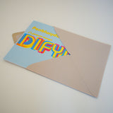 Welsh Friend Birthday Card, Fun/Drunk, Difyr/Meddw, gold foil text