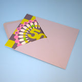 Welsh Age 50 - Chequers, Happy 50th Birthday, Embellished with pompoms