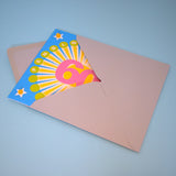 Welsh Age 60 - Sunshine, Happy 60th Birthday, Embellished with pompoms