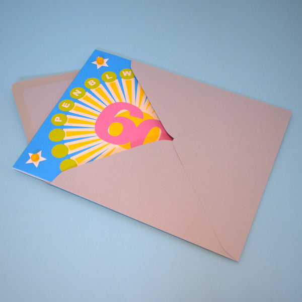 Welsh Age 60 - Sunshine, Happy 60th Birthday, Embellished with pompoms