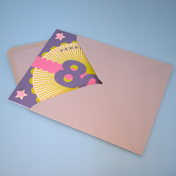 Welsh Age 80 - Wheel, Happy 80th Birthday, Embellished with pompoms