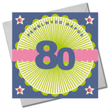 Welsh Age 80 - Wheel, Happy 80th Birthday, Embellished with pompoms