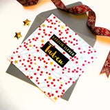 Welsh Christmas Card, Tad-cu, Grandpa Berries & Twigs, text foiled in shiny gold