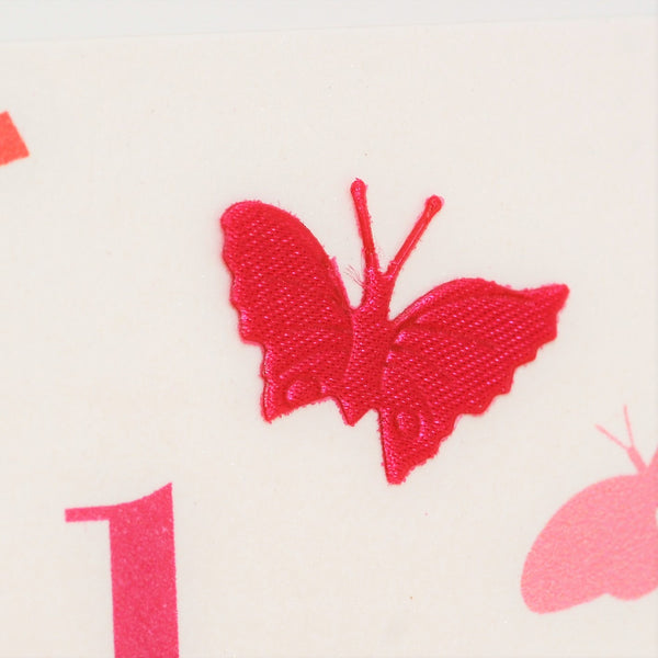 Birthday Card, Age 6 Girl, Happy 6th Birthday, fabric butterfly embellished