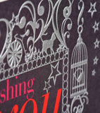 Birthday Card, Ornate Frame, Embossed and Foiled text