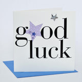 Good Luck Card, Blue Star, Embellished with a padded star