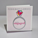 Wedding Card, Ring, Congratulations you're Engaged, Embossed and Foiled text