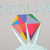 Wedding Card, Ring, Congratulations you're Engaged, Embossed and Foiled text