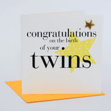 Congratulations on the birth of your Twins, Embellished with a shiny padded star