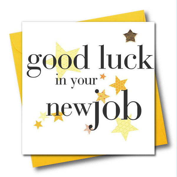 New Job Card, Good Luck, Embellished with a padded star