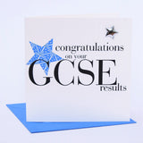 Congratulations on your GCSE results, Blue Star Embellished with a padded star