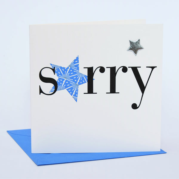 Sympathy, Sorry, Thinking of you Card, Blue Star, Embellished with a padded star