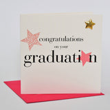 Congratulations Graduation Card, Pink, Embellished with a padded star