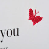 Wedding Card, Pink Stars, Bridesmaid, embellished with a fabric butterfly