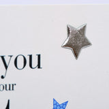 Wedding Card, Blue Stars, Thank you Best Man, Embellished with a padded star
