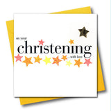 Christening Card, with love, Embellished with a padded star