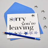 Good Luck Card, Sorry You're Leaving Blue, Embellished with a padded star