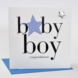 Baby Card, Blue Star, Baby Boy Congratulations, Embellished with a padded star